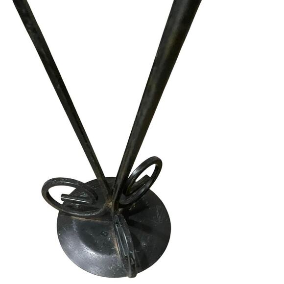 VINTAGE FRENCH COUNTRY PILAR CANDLE STICK DECOR SET OF 3 IRON BOHO GRUNGE - Picture 9 of 12